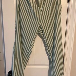 Green Striped Women's Pants